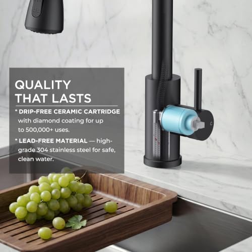 Black Touch Kitchen Faucet with Pull Down Sprayer