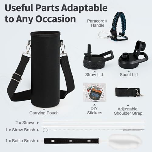 24 oz Insulated Water Bottle with Straw