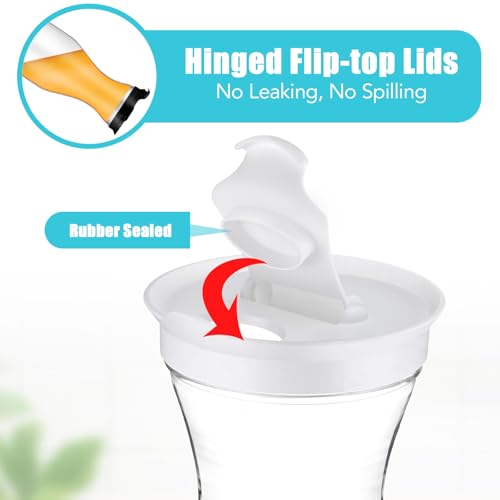 6 Pcs Plastic Water Carafe with Lid 32 Oz Clear (6 Count)