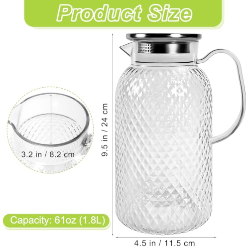 2 Pack Plastic Pitcher with Lid and Handle (2 Count)