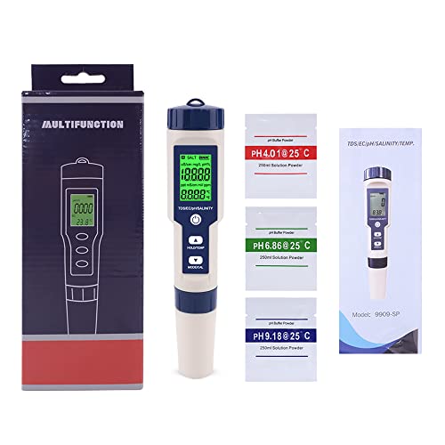 PH Meter for Water 5 in 1 PH Temp TDS and EC Meter
