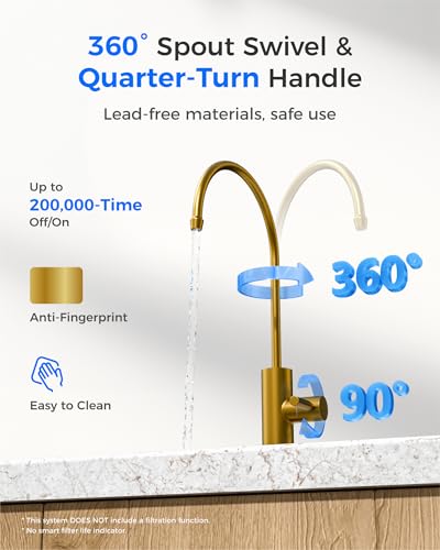 G2FCT Gold Reverse Osmosis Water Filter Faucet
