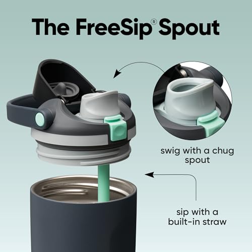 FreeSip Sway Stainless Steel Water Bottle 40 oz Foggy Tide