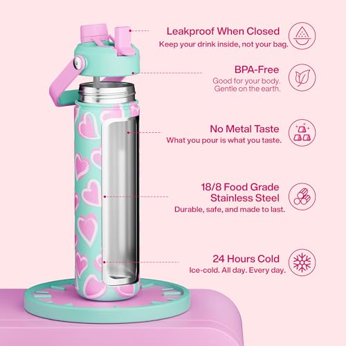 Insulated Water Bottle with Straw Stainless Steel Water Bottle