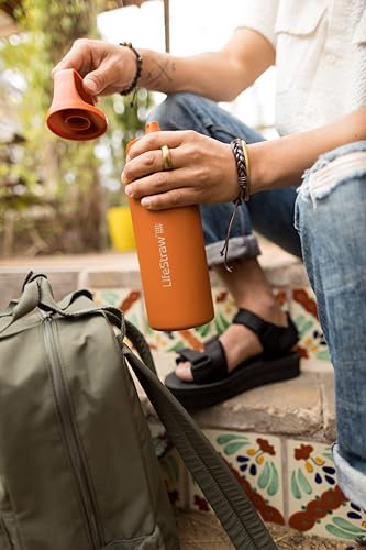 Go Series Insulated Stainless Steel Water Filter Bottle for Travel and Everyday Use Removes Bacteria