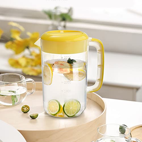 2 Pack 1 Gallon Plastic Water Pitcher with Lid (2 Count)