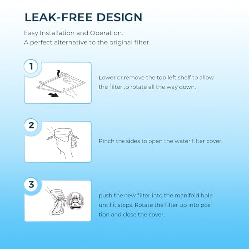 ADQ73613401 Replacement for LG LT800P Water Filter 3 Pack (3 Count)