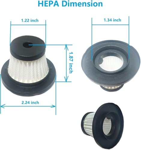 4 Pack Vacuum Filter Replacement（Height 1.87inch） and 1Pack Steel Filter Compatible with JONYJ LT (4 Count)