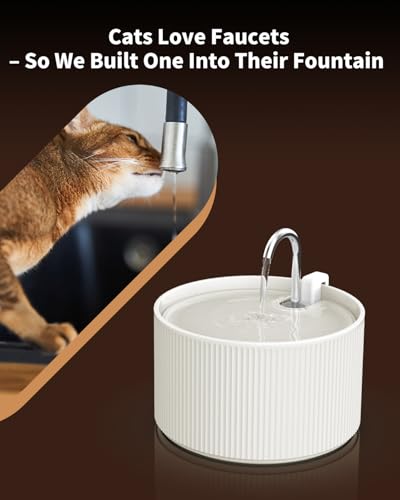 Ceramic Cat Water Fountain 2.2L
