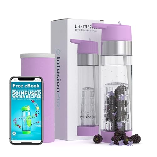 Fruit Infuser Water Bottle with Straw Lid 24 oz