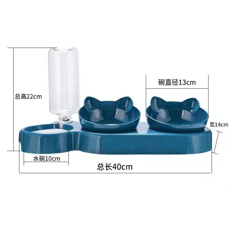 Triple Cat Bowls for Food and Water