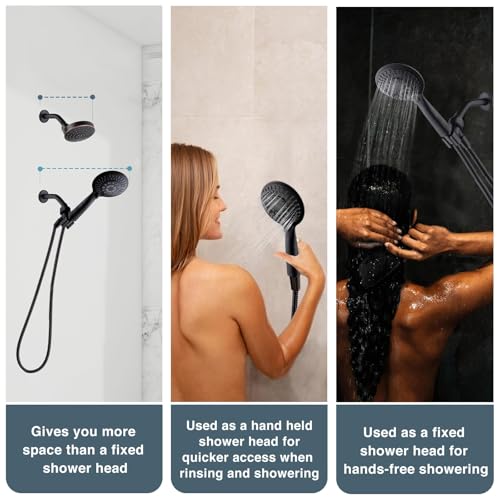 9 Spray Settings Shower Head with Handheld High Pressure Oil