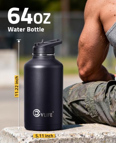 Half Gallon Water Bottle with Straw