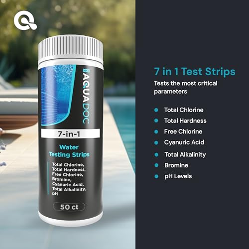 AquaDoc 7-in-1 Pool, Spa & Hot Tub Test Strips - 50 pH Strips (50 Count)
