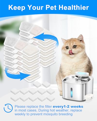 Pet Water Fountain Filters Fit for oneisall PW03 & PW04 3.5L (24 Count)