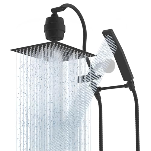 All Metal 12'' Filtered Rainfall Shower Head Combo
