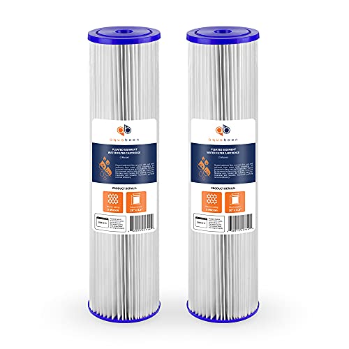 5 Micron 20 x 4.5 Whole House Pleated Water Sediment Filter Replacement Water Filter Cartridge Compatible with ECP5 (2 Count)