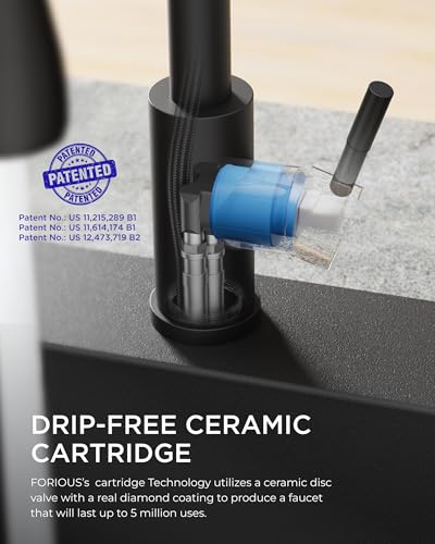 Black Kitchen Faucet with Pull Down Sprayer