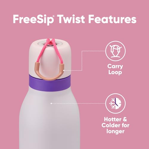 FreeSip Twist Stainless Steel Water Bottle 18 oz Dreamy Field