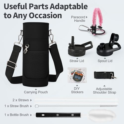 40 oz Insulated Water Bottle with Straw