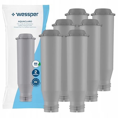 WES043 6 AquaClaro Water Filter cartridges for Fully Automatic Coffee Machines (6 Count)