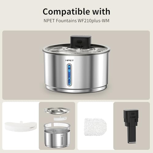 Replacement Filters for Stainless Steel Wireless Cat Fountain 4 Packs