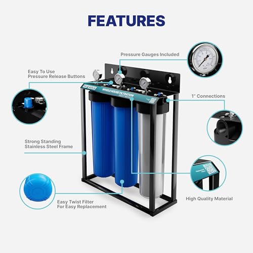 3 Stage Main Line Whole House Water Filter System