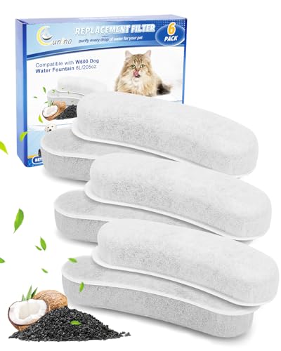 6pc Dog Water Bowl Filter Replacement for W600 Pet Fountain 205oz (6 Count)