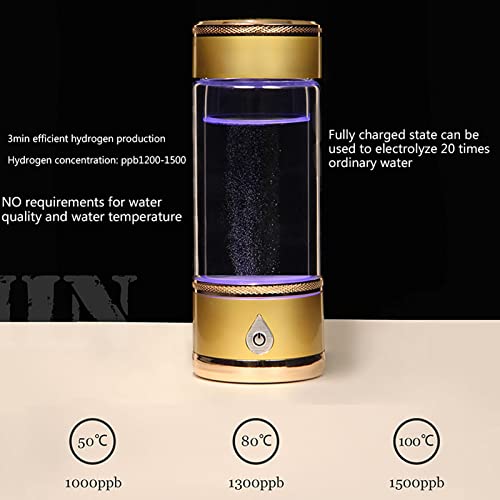 Hydrogen Rich Water Bottle Portable Hydrogen Alkaline Water Generator Ionizer Mode 3 Mins Make Hydrogen Content Up to 1200
