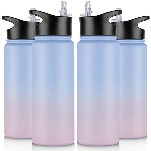 24 oz Insulated Water Bottle Bulk 4 Pack (4 Count)