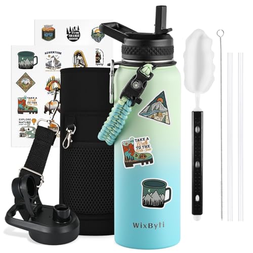40 oz Insulated Water Bottle with Straw