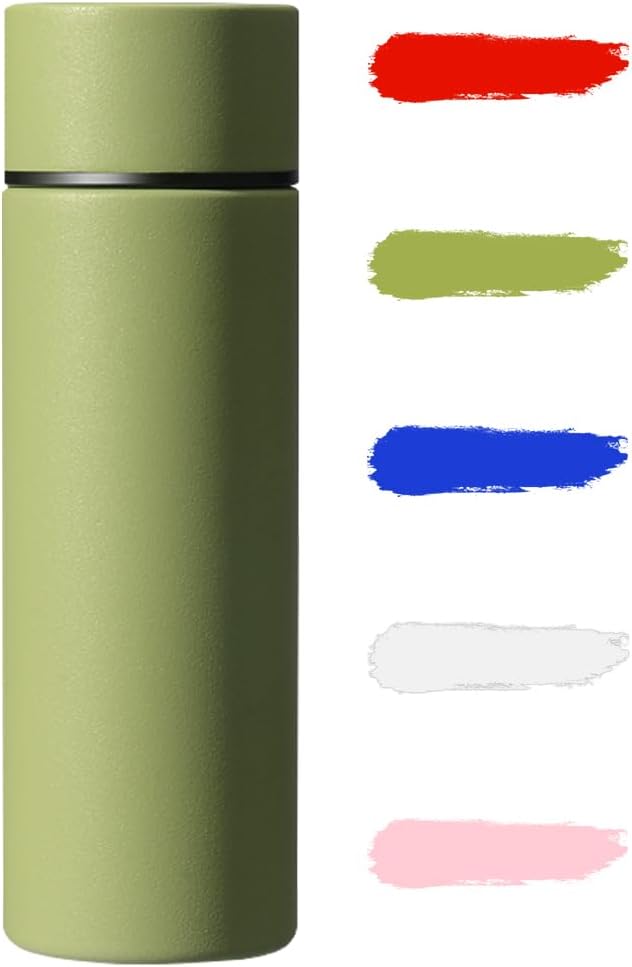 5 oz Mini Thermos Cute Water Bottle - Insulated Stainless Steel Bottle - Keeps Cold for 12 hours, Hot for 6 hours - Green