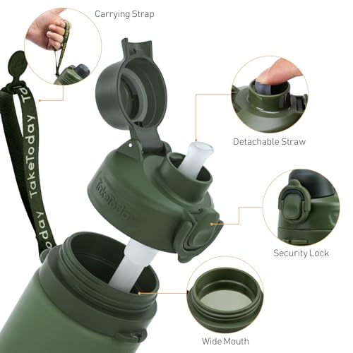 Collapsible Water Bottles with Straw for Travel