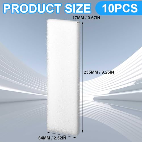 10 Pcs Filter Pad Compatible with Fluval U4 Underwater Sponge Aquarium Filter Media Replacement Accessories Compatible for Aquarium (10 Count)