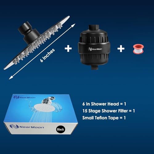 Shower Head and 15 Stage Shower Filter Combo
