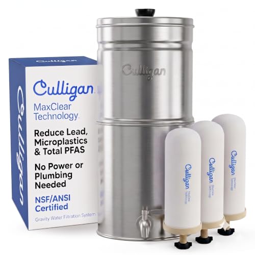 MaxClear 3 Gallon Gravity Water Filter System Removes Microplastics