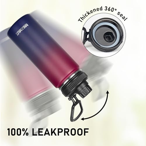 18oz Sports Insulated Water Bottle for School with 2 Lids
