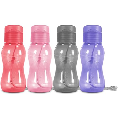 4 pack 6 oz Kids Water Bottle for School Leak Free Flip Lid (4 Count)