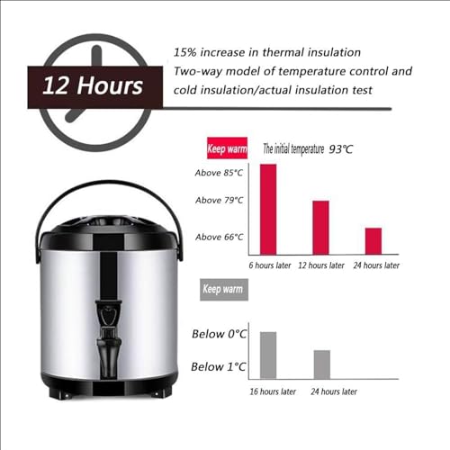 Hot and Cold Water Dispenser with Faucet Portable Insulated Beverage Kettle 8L