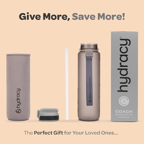 Motivational Water Bottle with Time Marker and Straw Lid 32 oz