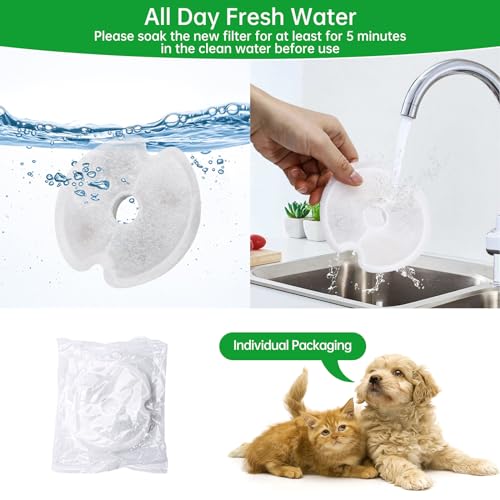 4 Packs Cat Water Fountain Filters for Ultra Silent Cat Fountain 67oz