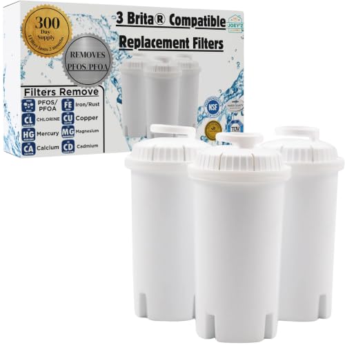 3 Pack Replacement Filters for Brita Water Filter Brita Water Pitcher (3 Count)
