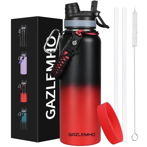 40 oz Insulated Water Bottle with Straw& Spout 2