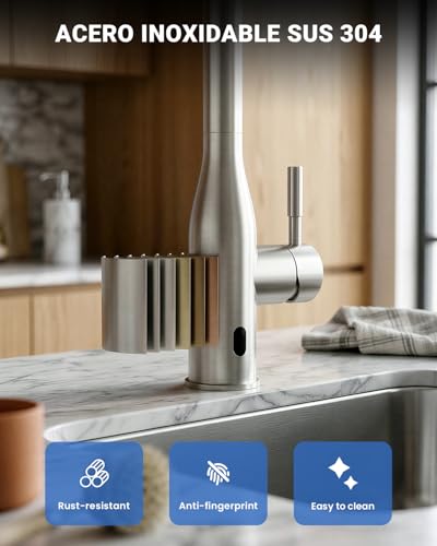 Touchless Kitchen Faucet with Soap Dispenser and Pull Down Sprayer