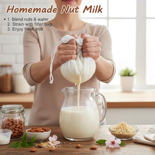 Nut Milk Bag Food Straining Bag (4 Count)