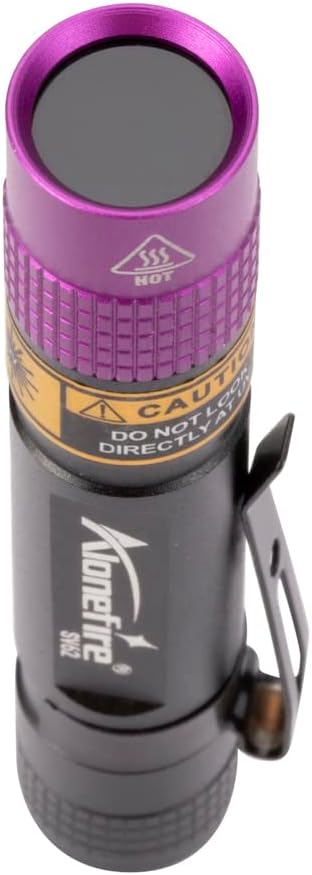 Alonefire SV62 Mini 3W UV Flashlight 365nm Portable Ultraviolet Black Light Very Small EDC for Minerals, Pet Urine Detector, Scorpions, Finding Stains, Money Detection with AAA Battery Easy to Replace