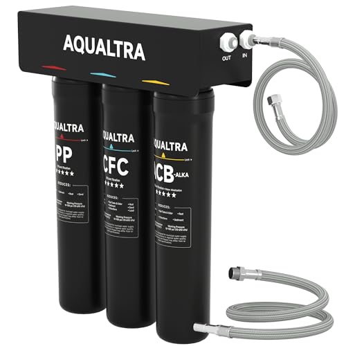 USF-3B-15 Slightly Alkaline Under Sink Water Filter System, 8K-40K Gal, Reduce PFOA, PFOS, Chlorine, Lead, Mercury, Chloramine, Fluoride, Microplastics Particles, Bad Taste & Odor