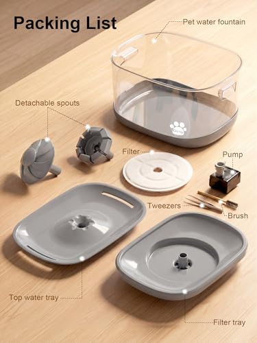 9.5L 2.5Gal Dog Water Fountain for Large Dogs with 3 Flow Modes