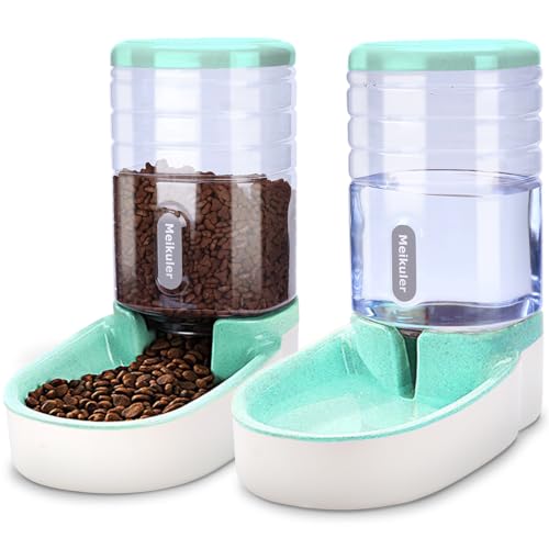 Automatic Dog Cat Feeder and Water Dispenser Set