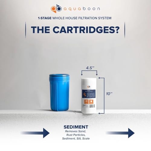Whole House Water Filter System for Well Water with 5 Micron 10x4.5 Purification Reducing Sediment Cartrige